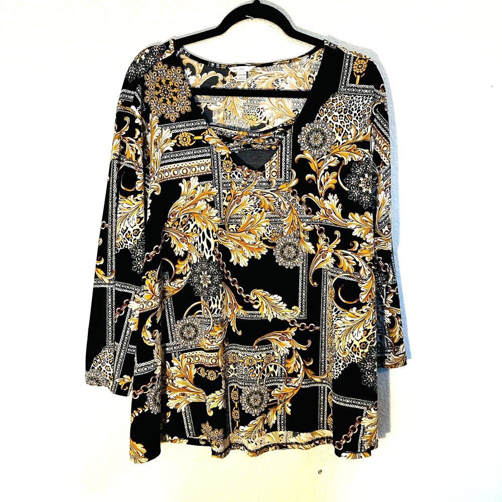 Cato Black/Gold Blouse 22/24W
